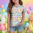 thumbnail image 2 of Yindaity Teen Clothes for Girls Toddler Girls Easter Shirts Cute Bunny Tshirts Happy Easter Tees Cotton Short Sleeve Tops(Light Yellow,3-4 Years), 2 of 6