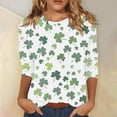 thumbnail image 2 of WTXUE Plus Size St Patricks Day Shirt 3/4 Sleeve Shirts Crewneck Tops Fitted Tops Loose Fit Blouses Cute Tops Work Blouses Oversized Tshirts Holiday&nbsp;Shirts Funny Shirts Saint Shirts Pink S, 2 of 4