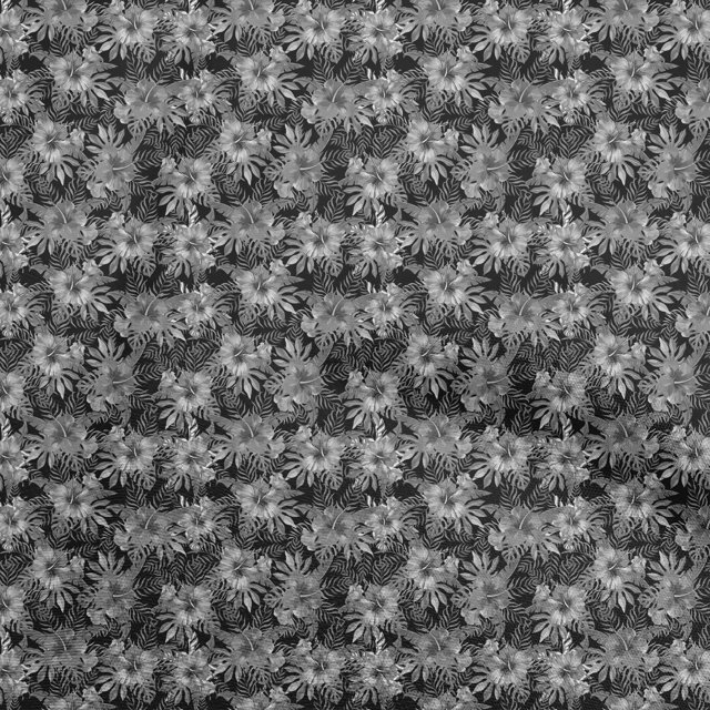 oneOone Polyester Spandex Gray Fabric Tropical Sewing Material Print Fabric By The Yard 56 Inch Wide