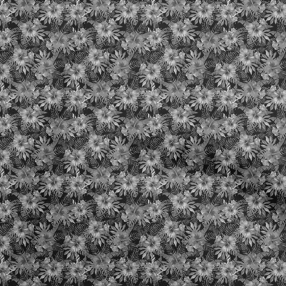 oneOone Cotton Cambric Gray Fabric Tropical Craft Projects Decor Fabric Printed By The Yard 42 Inch Wide