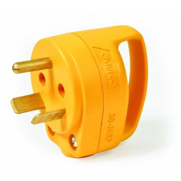 Camco Heavy Duty 30 AMP Mini PowerGrip Handle Male Plug Replacement, Makes Unplugging Easier (55283)