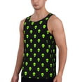 thumbnail image 2 of Gukieu Green Monster Print Men's Quick Dry Fitness Vest, Round Neck Sleeveless Fitness Bodybuilding Top-Large, 2 of 7