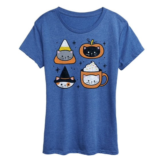 Instant Message - Fall Cat Icons - Women's Short Sleeve Graphic T-Shirt
