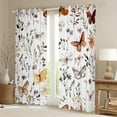 thumbnail image 2 of Manfei Bohemian Butterflies Curtains Pack of 2 (42x84 Each),Country Floral Curtains Blackout,White Green Brown Bedroom Curtains For Teens Girls,Uper Cozy Room Decor, 2 of 6