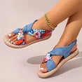 thumbnail image 4 of HOWPAY Womens Sandals Non- Open Toe Casual Flat Sandals on Lightweight Summer Outdoor Beach Adjustable Strap Slingback Shoes Sky Blue 41, 4 of 4