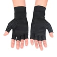thumbnail image 1 of 1 Pair Half Finger Wrist Protective Elastic Ridding Gloves Copper Fiber Arthritis Compression Gloves Cycling Accessories, 1 of 11