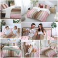 thumbnail image 6 of Pink Wood Grain Bedding 3 Piece Duvet Cover Set Queen Size, Brown Vintage Mottled Country Stripes Soft Microfiber Comforter Cover with Zipper Closure & Pillowcases, FadeResistant Quilt Cover, 6 of 9