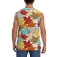 thumbnail image 4 of Bingfone Fall Maple Leaves Pattern Men's Tank Tops Workout Sleeveless Tee Shirts Running Beach Tanks for Men-Large, 4 of 8
