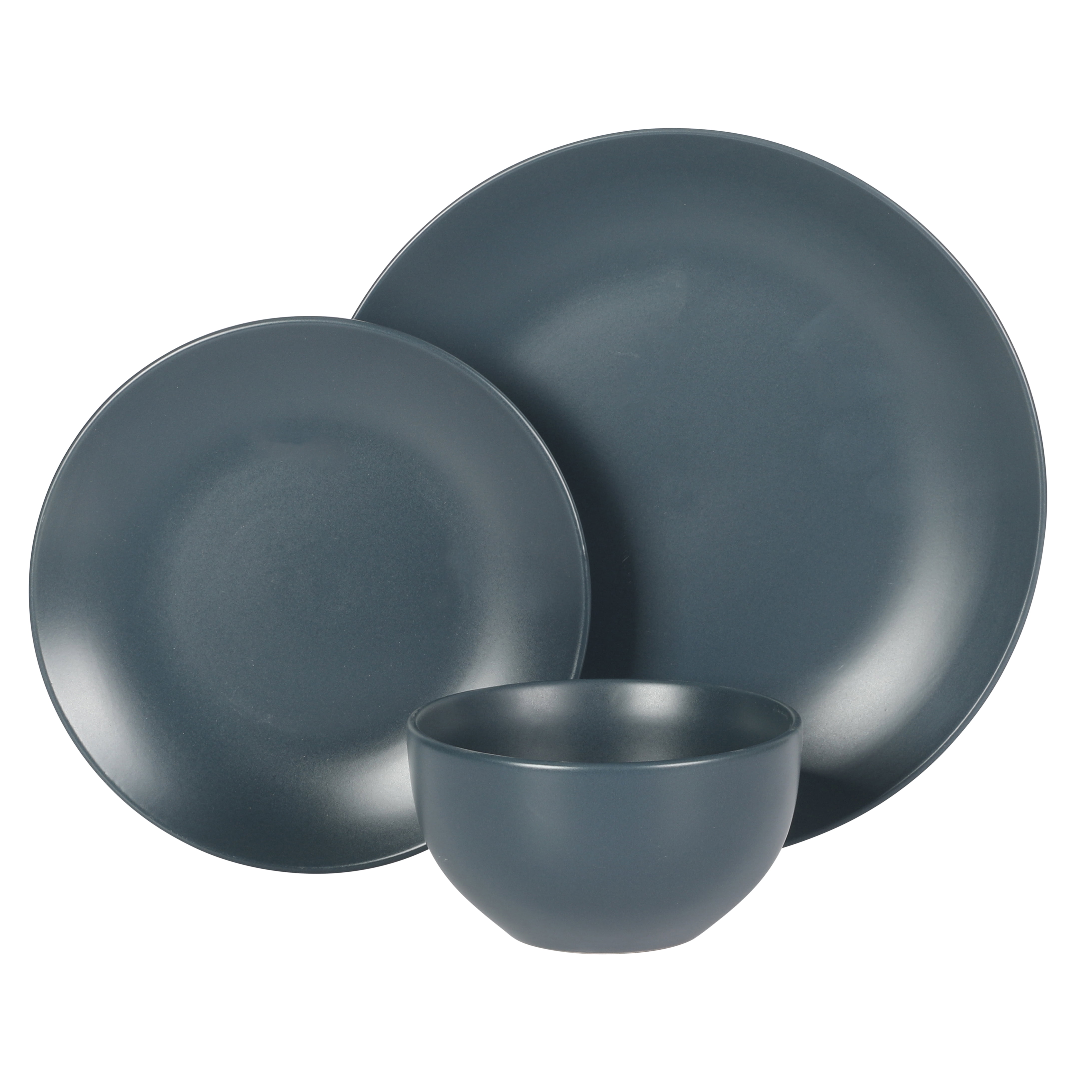 Gibson Home Queensland Blue 12-Piece Stoneware Dinnerware Set