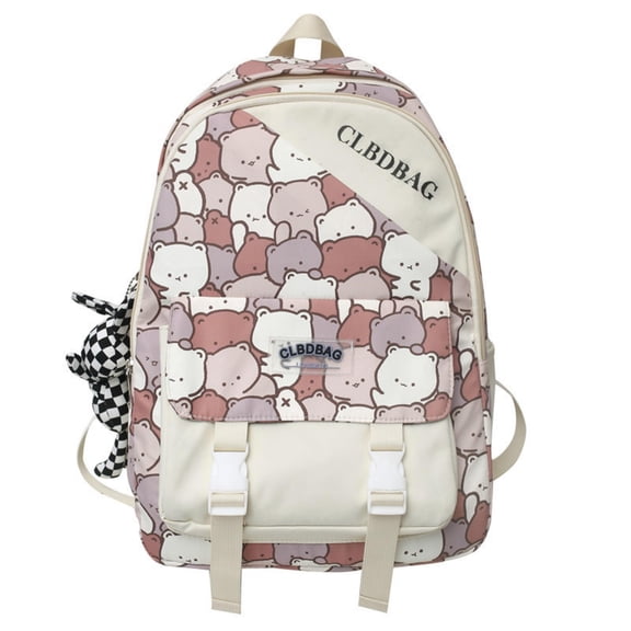 ZROVA Cute Graffiti Oxford Fabric Backpack for Women Student, Japanese School Style