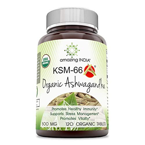 Amazing India Organic Ashwagandha Dietary Supplement with KSM66