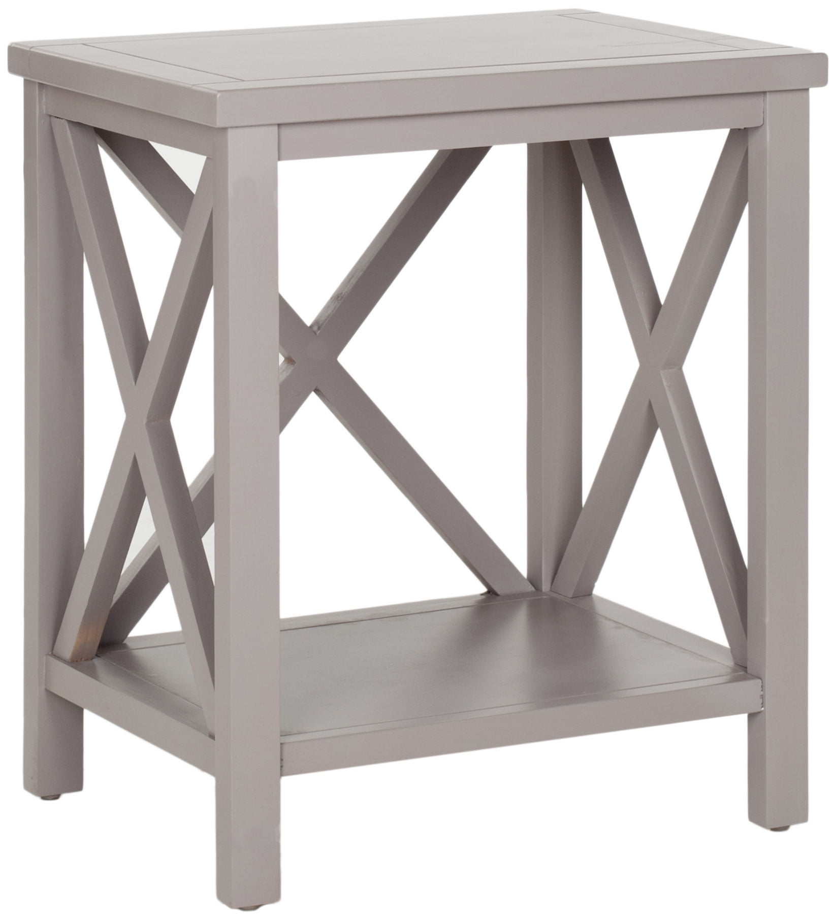 SAFAVIEH Candence Nautical Cross Back End Table, Quartz Grey