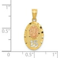 thumbnail image 4 of 14K Two-Tone Gold Charm Pendant Themed White 15 Flat Back Diamond-Cut 21.97 mm 10.5, 4 of 4