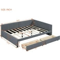 thumbnail image 4 of Full Size Daybed, Upholstered Full Daybed with 2 Storage Drawers, Linen Fabric Full Size Sofa Bed Frame, No Box Spring Needed, 4 of 9