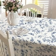 thumbnail image 5 of Rectangle Tablecloth - 60 x 84 Inch Blue Floral Birds Rustic Tablecloth Classic French Country Printed Table Cover for Farmhouse Decoration, Suitable for Home, Kitchen Dining, 5 of 6
