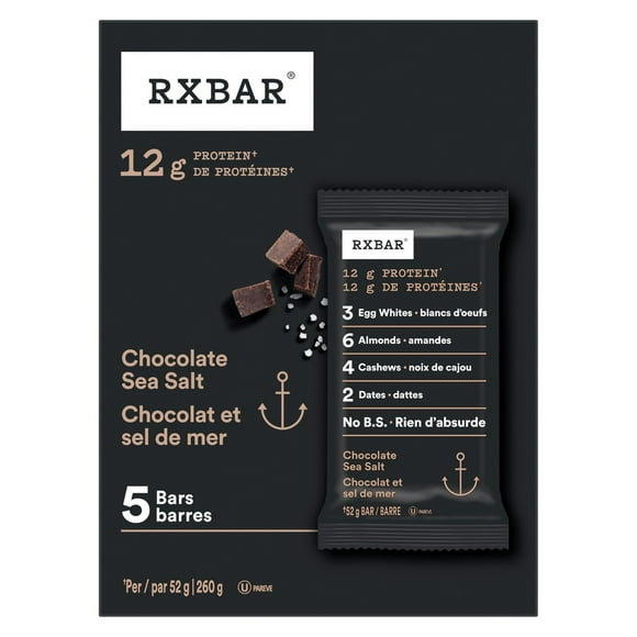 RXBAR® Chocolate Sea Salt Protein Bars 5 x 52 g, RX CHOC SSLT BAR