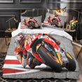 thumbnail image 1 of YingD American Flag Eagle Duvet Cover Set Wildlife Bedding Double Size, 1 of 5