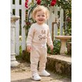 thumbnail image 5 of Cenuakty Fall Outfit Long Sleeve Letter Embroidery Romper Drawstring Pants, 5 of 8