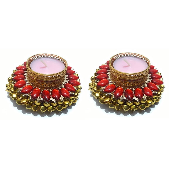 FineArt kundan Diya Stand/Kundan Decorated Diwali Gift/Tealight Candle Holder/Diya Rangoli for Home Dcor