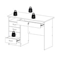 thumbnail image 6 of Tvilum Walden 5 Drawer Office Desk with 1 Locking Drawer for Adults, White, 6 of 23