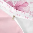 thumbnail image 4 of Erosebridal Cute Bowknot Queen Duvet Cover Set for Girls, Pink Ribbon Bedding, Pink Reversible, 1 Duvet Cover and 2 Pillowcases (No Comforter), 4 of 5