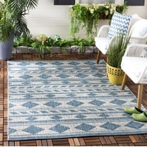 Safavieh Courtyard Allycia Geometric Indoor/Outdoor Area Rug, Gray/Teal, 5'3" x 7'7"