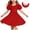 Red, variant on Amidoa Girls Puff Sleeve Dresses- Casual Crewneck Short Sleeve Cute Summer Midi Dress Black Size 5-14