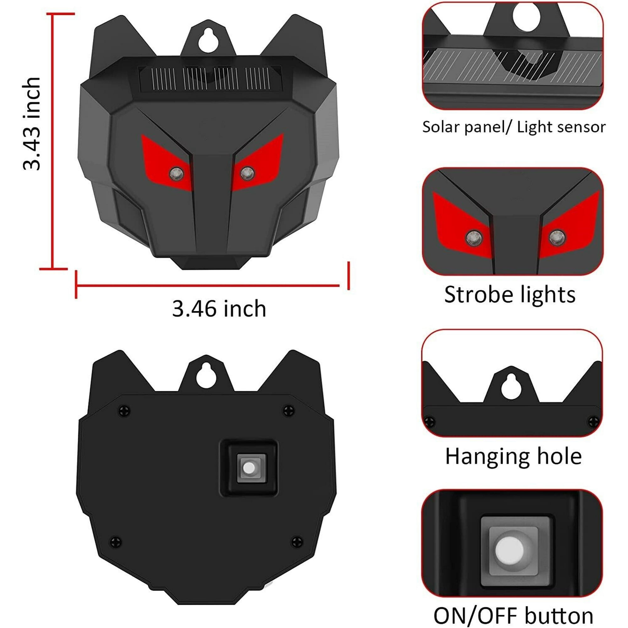 JahyElec Solar Nocturnal Animal Repeller, 4 pack Nighttime Coyote Repeller Waterproof Deer Repellent Device for Raccoons Foxes for Gardens