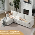 thumbnail image 5 of OMOCCUIT 108" L Shaped Modern Sofa, Convertible Modular Sectional Cloud Couch with Movable Ottoman, Chenille 3-Seat Couches with Deep Seat & Pillow, 5 of 10