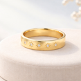 thumbnail image 4 of Earth Gems Jewelry Designer Band Ring Sterling Silver Ring Gold Plated Band Ring Gemstone Band Ring for Women, 4 of 7