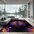 thumbnail image 2 of ODIKA 8'x10' Washable Area Rug Astronaut Nebula Motif Arcade Fireworks Anime Cyber Refined Structured for Living Room, Under Sectional, Family , Durable, Non-Slip, 2 of 7