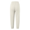 thumbnail image 5 of Akiihool Sport Pants for Women Relaxed Fit Fashion Adjustable Drawstring Waisted Casual Sweatpants, Off-White Size XXXL, 5 of 5
