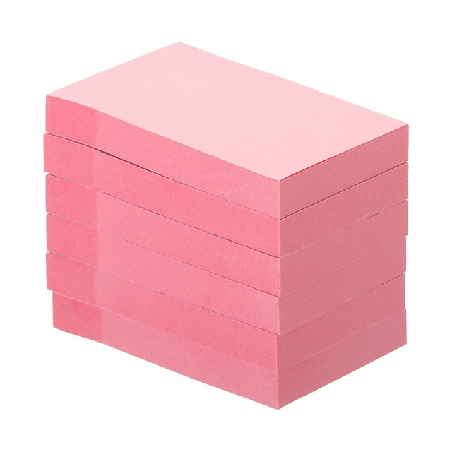Unique Bargains 2' x 3' Sticky Notes, Bright Color Self-Stick Note Pads 100 Sheets/Pad, Red, 6 Pack