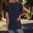 thumbnail image 6 of Cilsoka Summer Tops for Women 2026 Ruffle Short Sleeve Shirts Henley Dressy Casual Blouses V Neck Fashion Tunics Trendy Flowy Clothing, 6 of 7