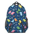 thumbnail image 3 of Dinosaur and Text Navy Blue Pattern Cute School Backpack Bag with Padded Back and Adjustable Shoulder Straps 16.9 X 12.6 X 5.9 Inches, 3 of 5