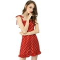 thumbnail image 2 of INSPIRE CHIC Women's Printed Spaghetti Strap Ruffle Flare Mini Dress, 2 of 6