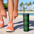 thumbnail image 5 of Green Check Skinny Tumbler 20oz - Insulated Water Bottle- Birthday Gifts for Mom Sister Friends Women, 5 of 7