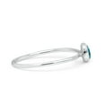 thumbnail image 2 of Round Fashion Statement Petite Dainty Turquoise Ring Band 925 Sterling Silver Size 6, 2 of 5