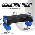 thumbnail image 2 of Yes4All 2-in-1 Adjustable Aerobic Step Platform Rocker w/ Rocker Balance Board, Dark Blue, 2 of 7