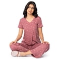 thumbnail image 2 of Fruit of the Loom Women's Soft & Breathable V-Neck Short Sleeve Top & Pajama Pant Set, Sizes S-4X, 2 of 10