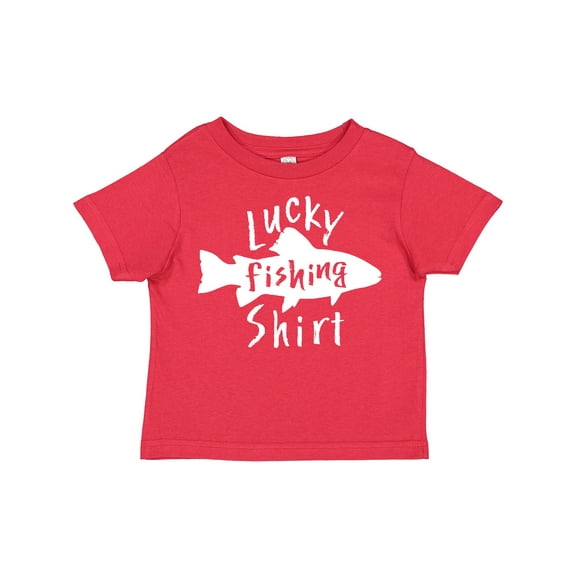 Inktastic Lucky Fishing Shirt Fish Boys or Girls Toddler T-Shirt