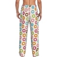 thumbnail image 3 of Goofa Colorful Donuts Printed Soft Pajama Pants for Men, Wide Leg Comfy Casual Lounge Yoga Pants-Medium, 3 of 9