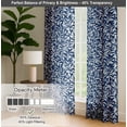 thumbnail image 6 of Vargottam Extra Long Cotton Curtains - 108" Length Drapes for High Ceilings or French Doors - 52"x108", Light Filtering Rod Pocket/Back Tab Drapes, Set of 2 Panels - Leaves Design (Blue), 6 of 8
