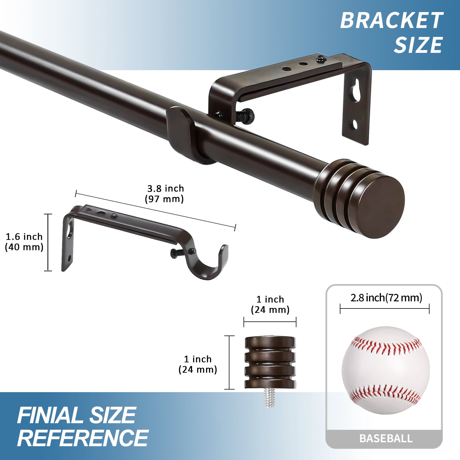 Urbanest Adjustable Spire Curtain 5/8" Rod, 48"-84", Bronze