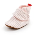 thumbnail image 2 of Kureaily Baby Booties Winter Warm Striped Boots For Soft Sole First Shoes Cozy Comfortable Toddler Footwear 6-12 Months, 2 of 5