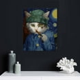 thumbnail image 4 of COMIO Bathroom Wall Art Starry Night Picture Cat with Bandaged Ear Funny Canvas Print Abstract Famous Painting Framed Artwork for Home Bedroom Living Room Office, 4 of 4