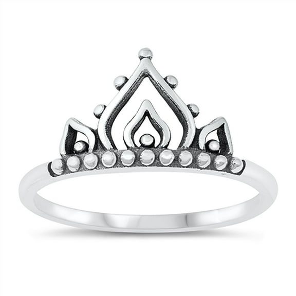 All in Stock Sterling Silver Decorated Flame Ring Size 4