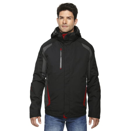 The Ash City - North End Men's Height 3-in-1 Jacket with Insulated Liner - BLK/ CL RED 874 - M