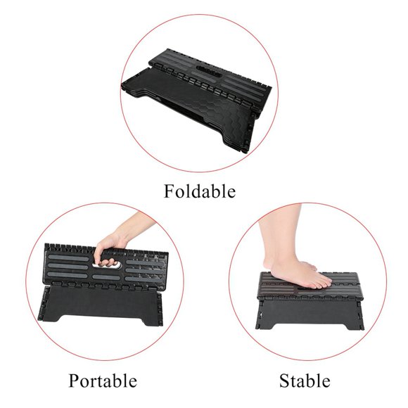 Folding Step Stool, Portable Ladder Folding Step Step Stools with Non Slip Handles Fpr Elderly Pregnant Bathroom Travel Use