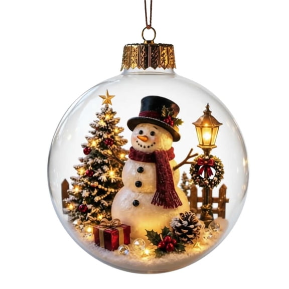 Glowing Christmas Story Ornament Light Up Holiday Scene With Warm LED Light Festive Keepsake For Home Christmas Party Decoration